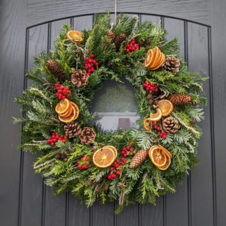 Outdoor Christmas door wreath