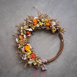 Willow wreath - orange, yellow and white