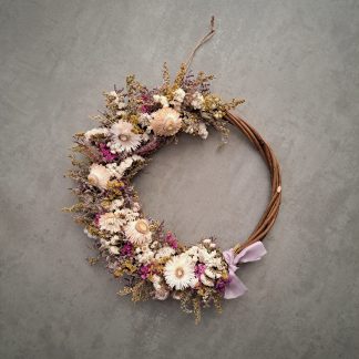 Willow wreath Pink and White - SOLD