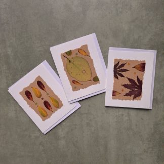 Pack of three cards - pressed leaf design