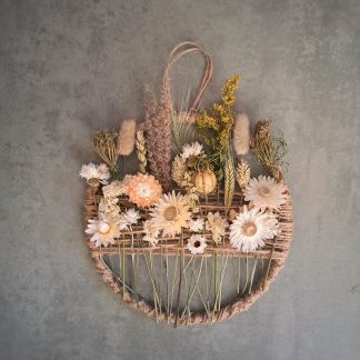 Jute meadow hoop with white and neutral shades