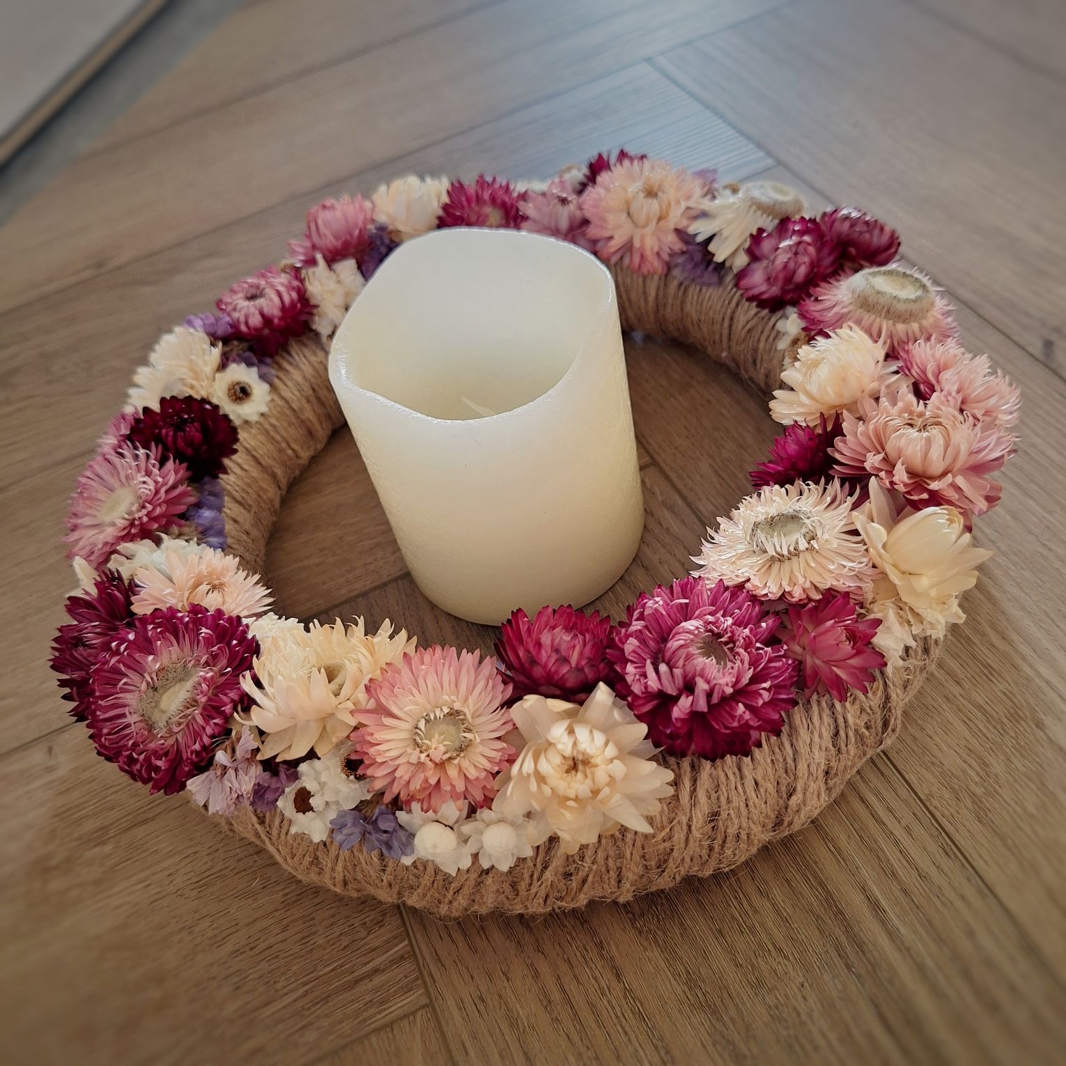 Candle wreath pinks