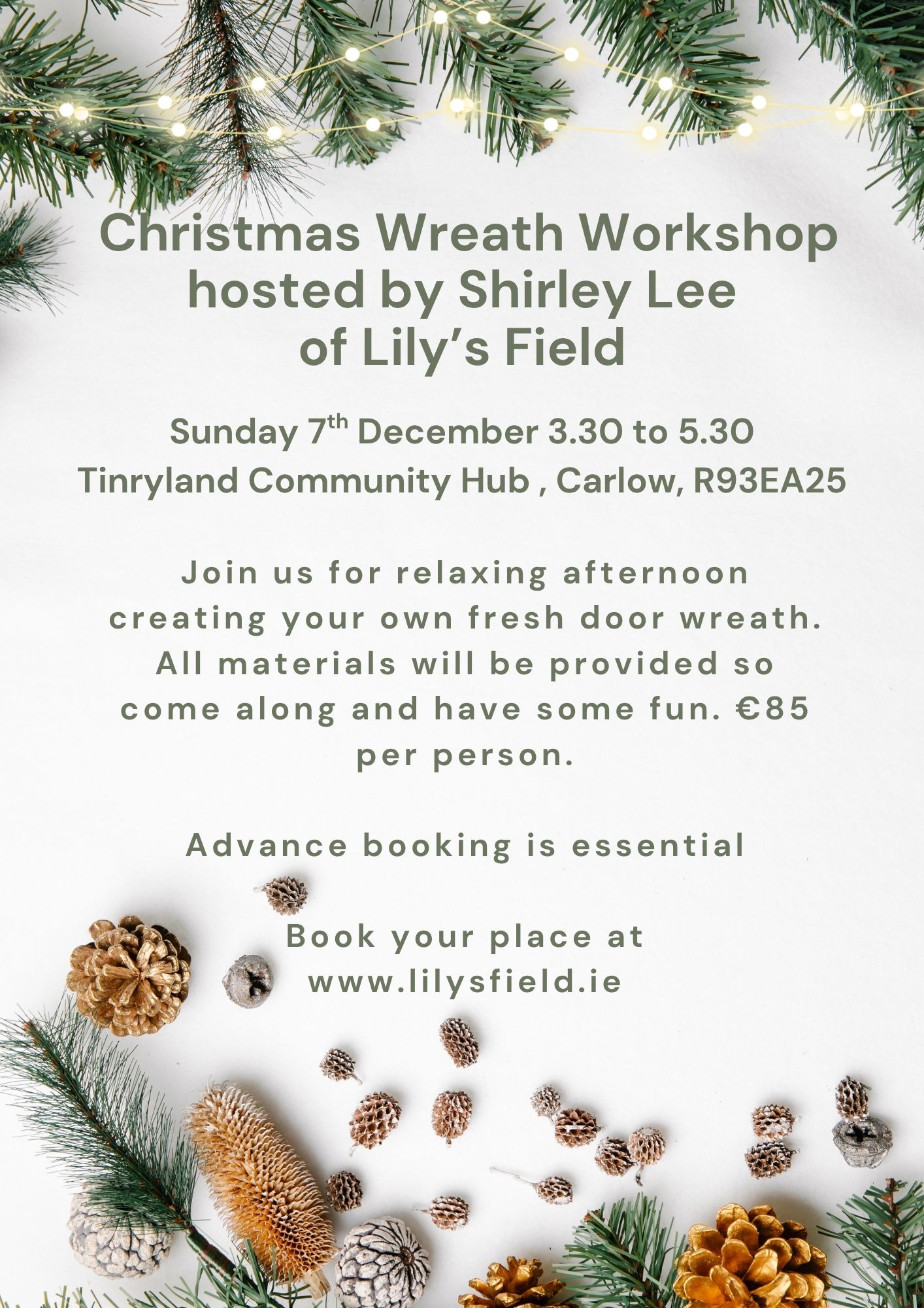 Christmas Wreath workshop Tinryland Flyer